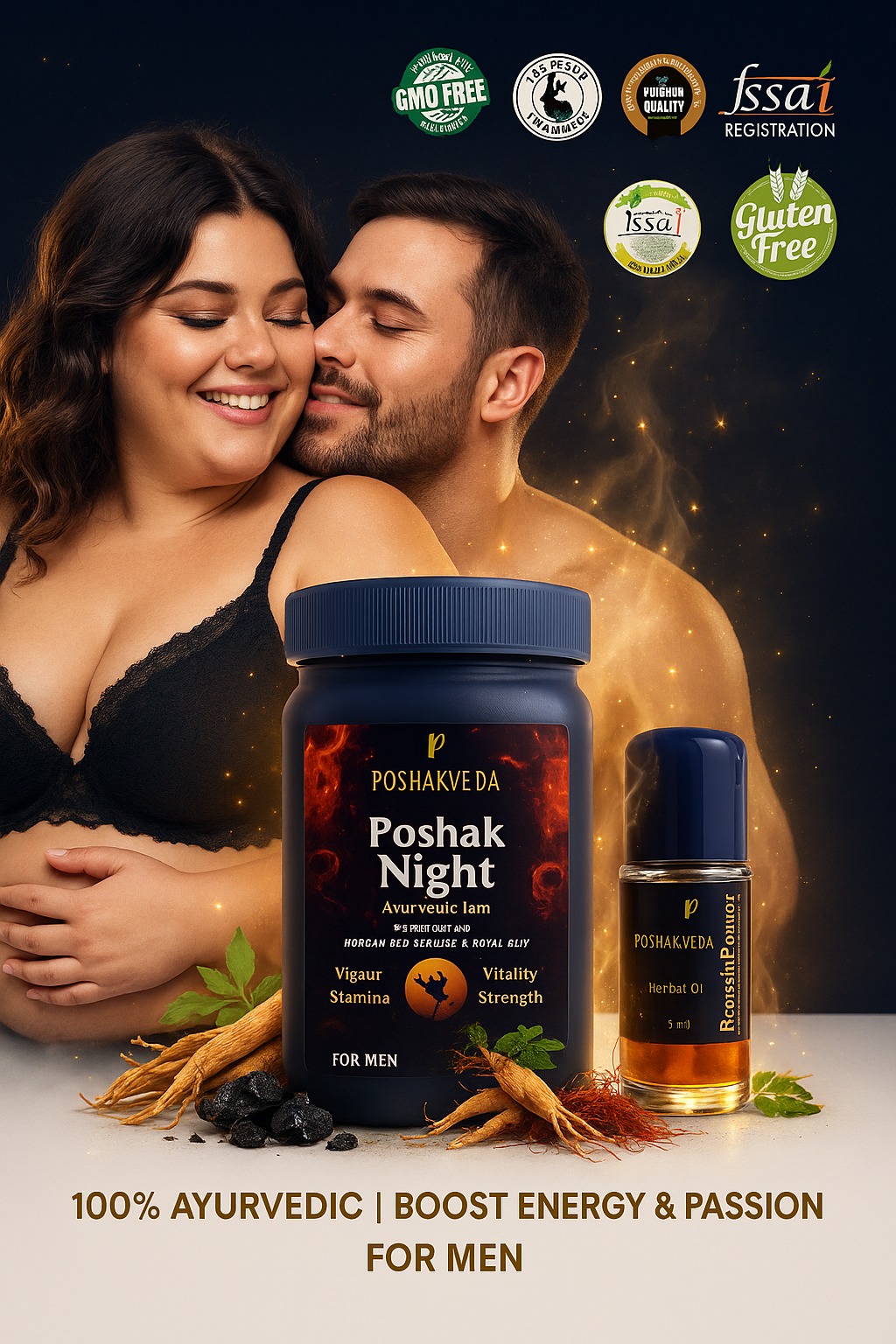 PoshakVeda™  Poshak Night Ayurvedic Jam and Poshak Power Oil